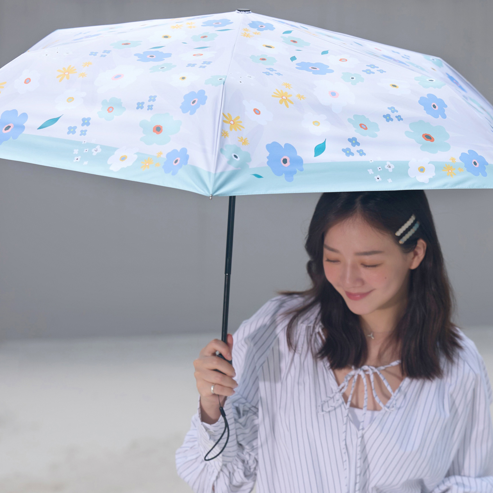 【rento】 防曬黑膠安全自動傘-繽紛花舞, , large