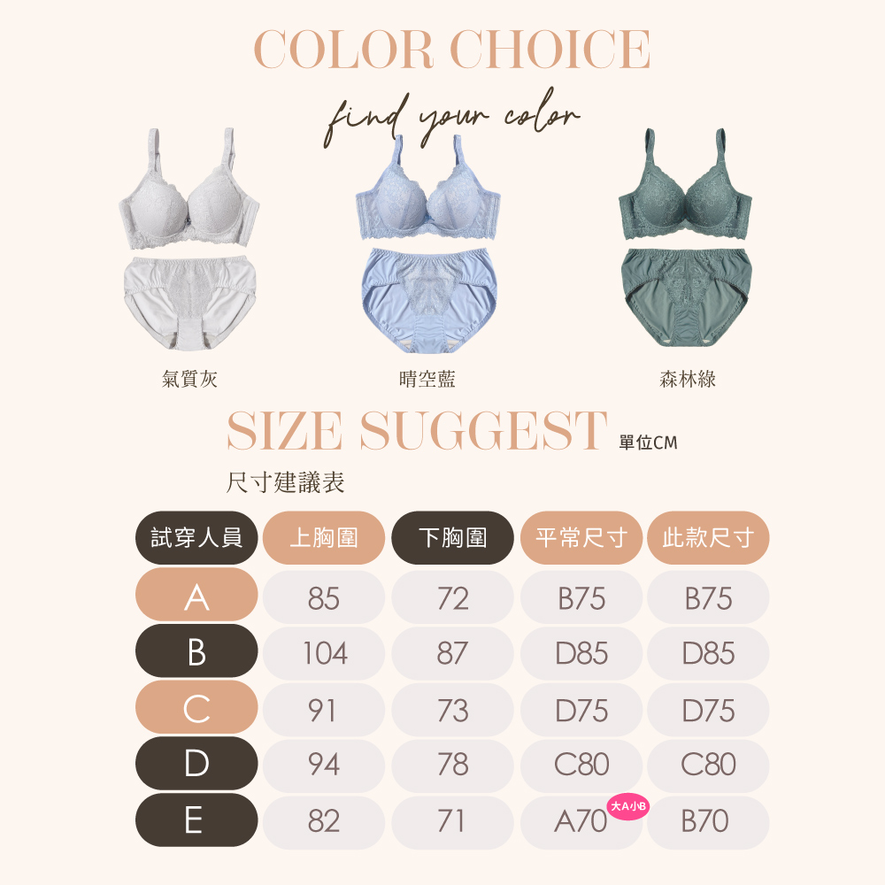 【Clany可蘭霓】澎然心動 石墨烯抑菌軟鋼圈集中包覆BCD蕾絲內衣 晴空藍 8063-51, , large