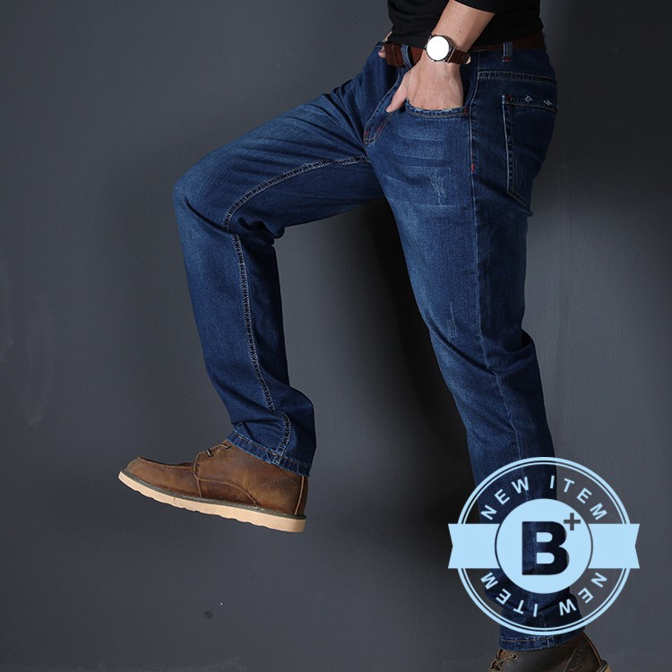 《B+大尺碼專家》 直筒牛仔長褲-深藍/淺藍-0203004, 淺藍33, large