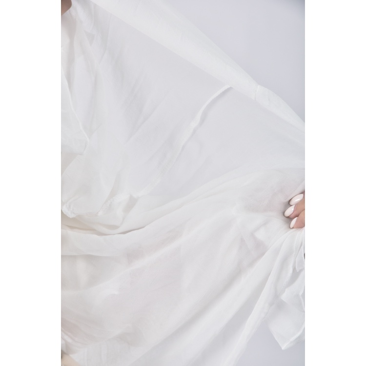 (L) 質感荷葉邊白色罩衫二手衣, , large