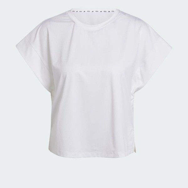 Adidas Studio T-shirt 女 T恤 運動 休閒 訓練 圓領 柔軟 白 [IS2978], , large