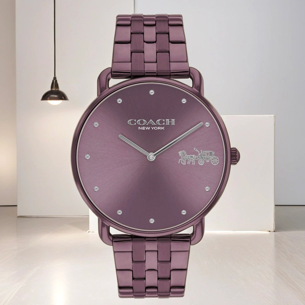 COACH Elliot 馬車女錶-紫/41mm CO14504298, , large