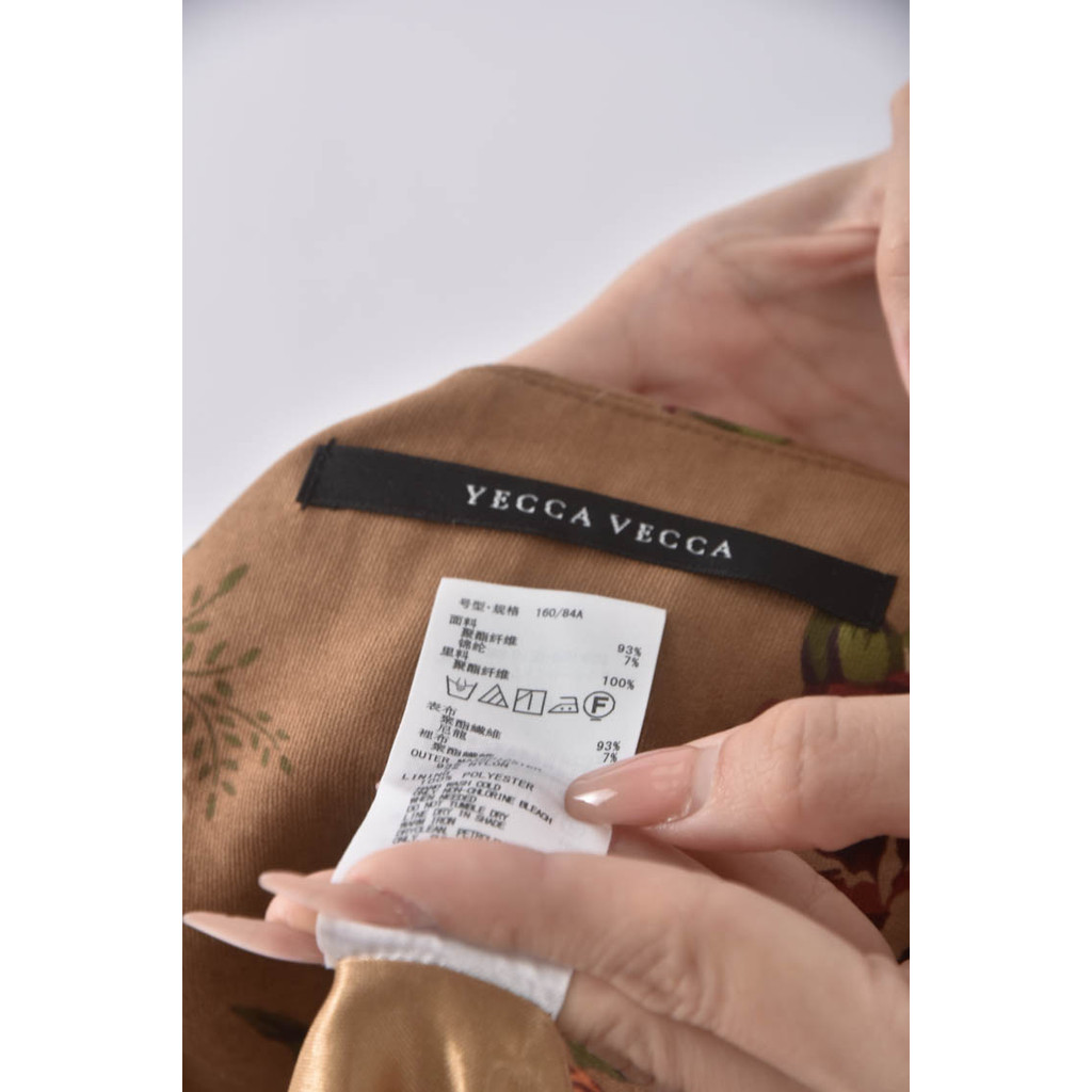 (M) yecca vecca花紋棕色洋裝二手衣, , large