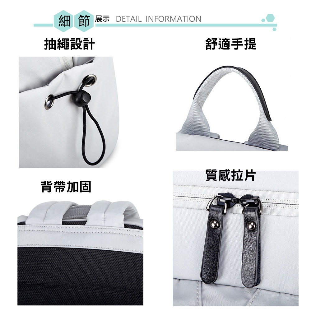 SPRING-尼龍布筆電商務後背包 輕量大容量防潑水耐磨透氣 14吋筆電防震後背包 情侶後背包 A4尼龍後背包-多色(0-55047), , large