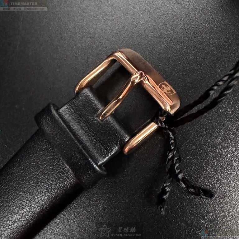 [星晴錶業]FERRARI手錶,34mm,FE00090黑色錶面玫瑰金錶殼深黑色真皮皮革錶帶款, , large