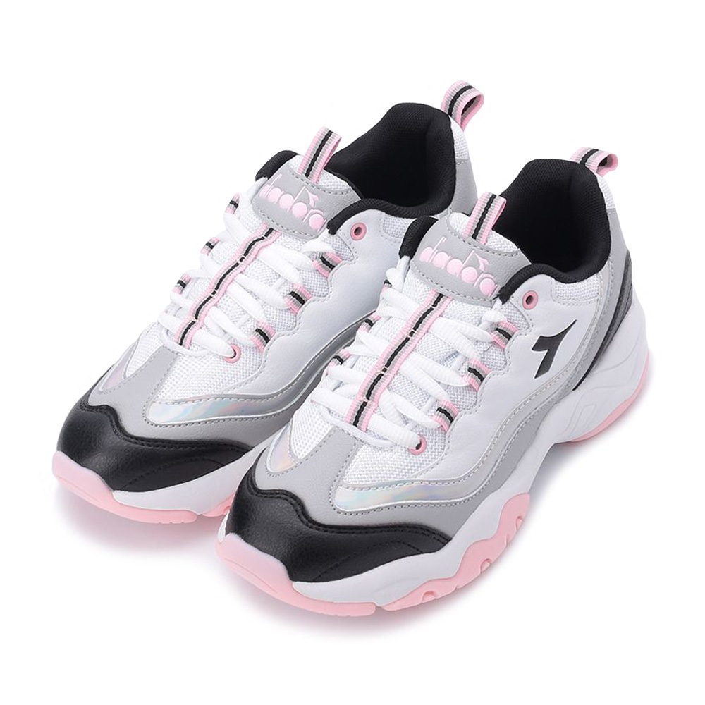 DIADORA迪亞多那 厚底時尚運動鞋 女運動鞋 休閒鞋 百搭 透氣 保護後跟 修飾腿部 耐磨 止滑 穩定 黑白 灰粉, 灰粉,24.5, large