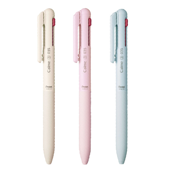 【 Pentel 飛龍 】 Calme靜暮 三色輕油性筆-黑+紅+藍 0.35mm /支 XBXAC33  -  多款可選