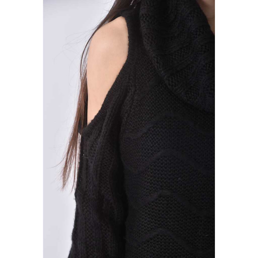 (L) 高領黑色毛衣二手衣, , large