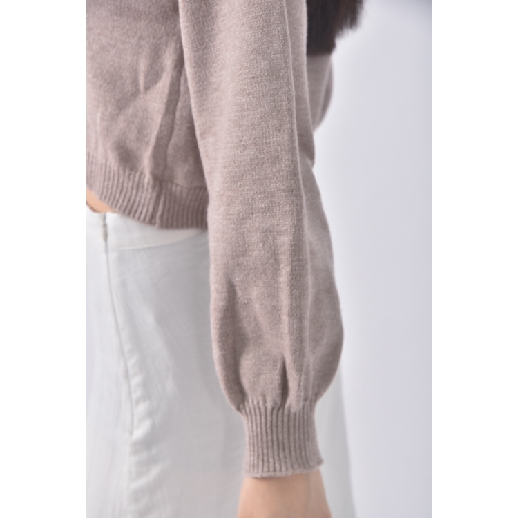 (S) gorgeous修身短版棕色長袖上衣二手衣, , large