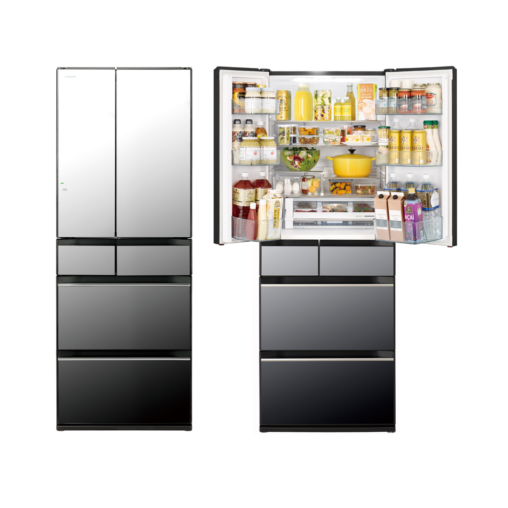 HITACHI 614L Inverter 6-Door Glass Refrigerator RHW620RJ, , large