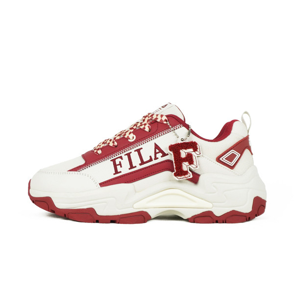 Kixpress-Fila Clunky Sneaker 女 運動休閒鞋 經典厚底 老爹鞋 米白 紅 [5-J939Y-122], , large