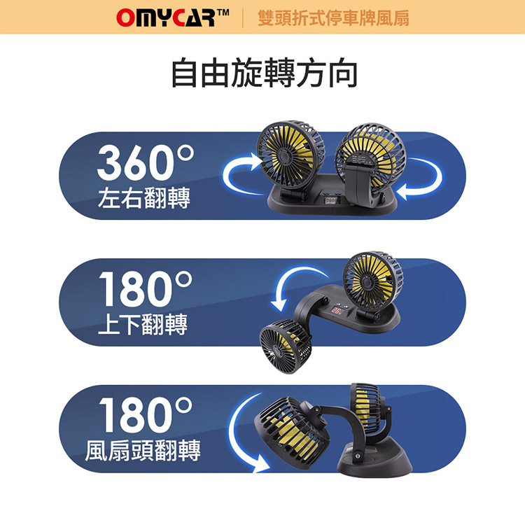 【OMyCar】傘式車用遮陽傘+雙頭風扇(涼夏優惠組), , large