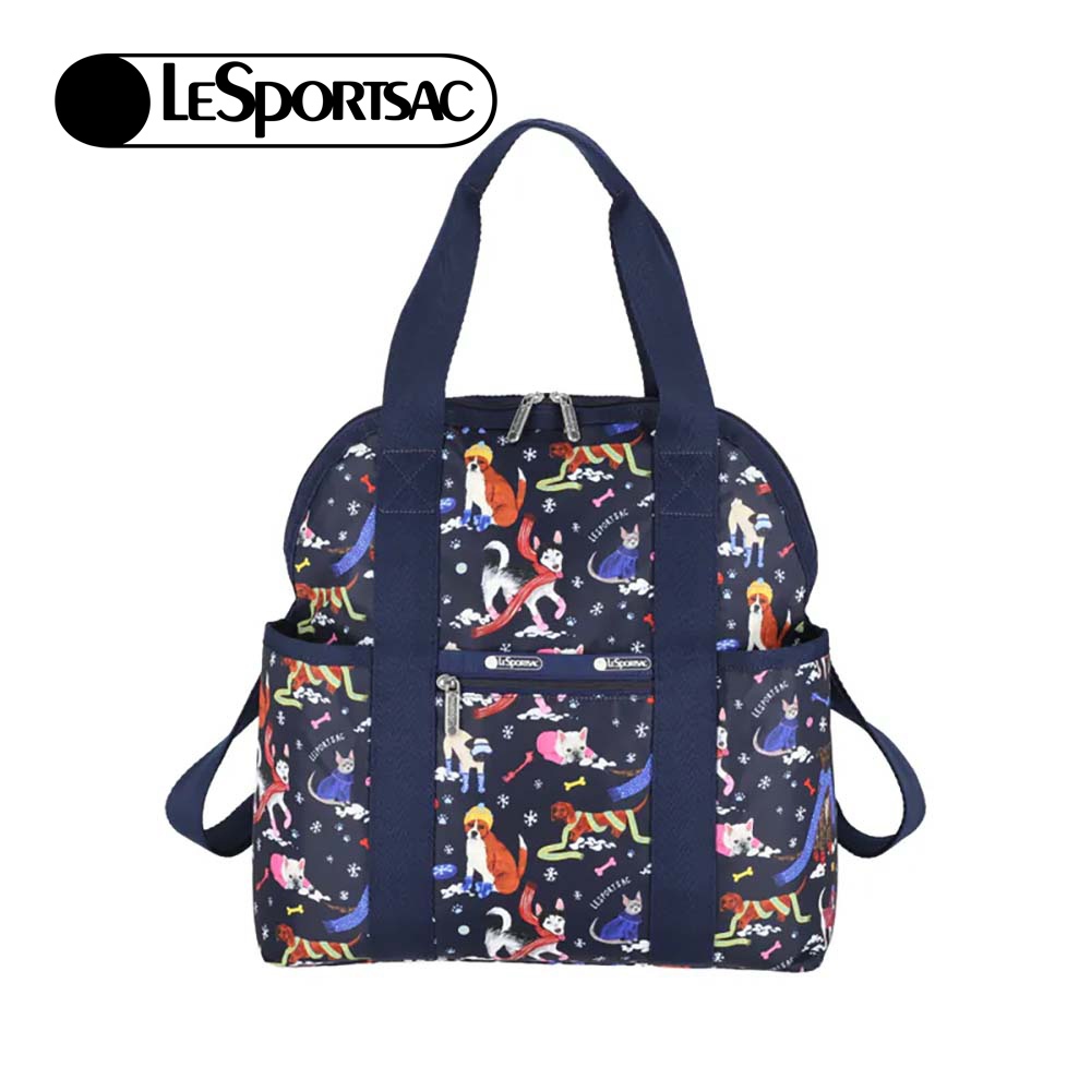 |快速出貨|Lesportsac Double Trouble Backpack 手提兩用後背包媽媽包/ 雪國汪星人, , large