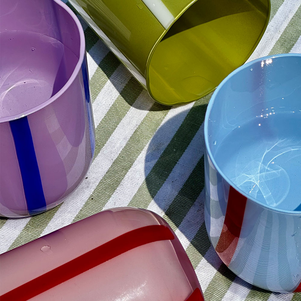 【英國 MÆGEN】Atina 條紋玻璃水杯-藍, , large