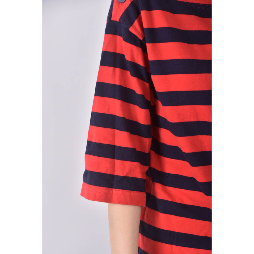 (L) ralph lauren條紋肩扣紅色短袖上衣二手衣, , large