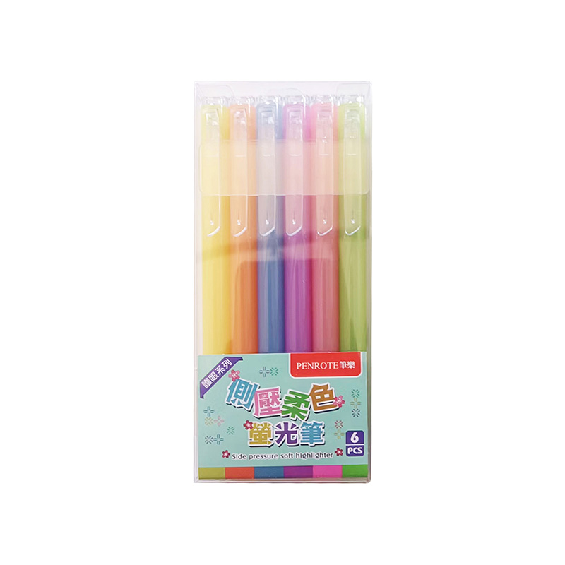 Side-Press Soft Color Highlighter Set (6 Colors)