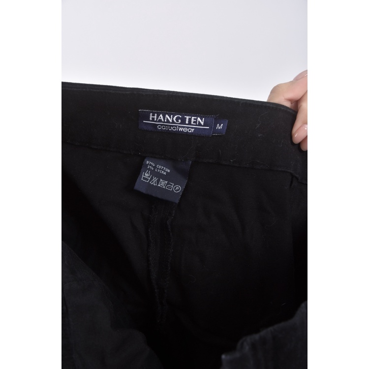 (S) hang ten丹寧牛仔質感羊毛羊毛黑色長褲二手衣, , large