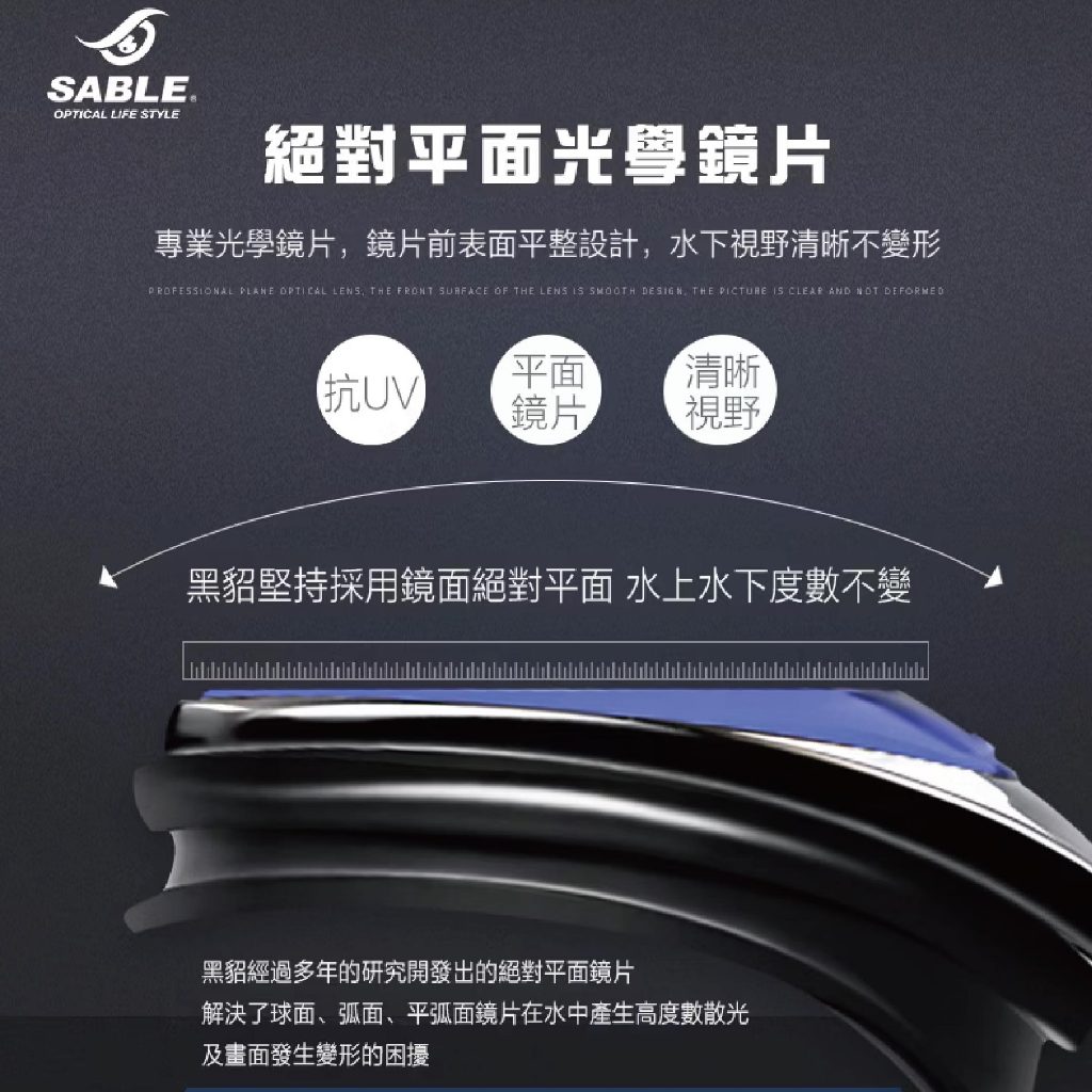 【實體門市】 SABLE 黑貂 近視泳鏡 度數泳鏡 RS-101 適用黑貂 競速泳鏡 成人泳鏡 運動泳鏡 競賽訓練, , large
