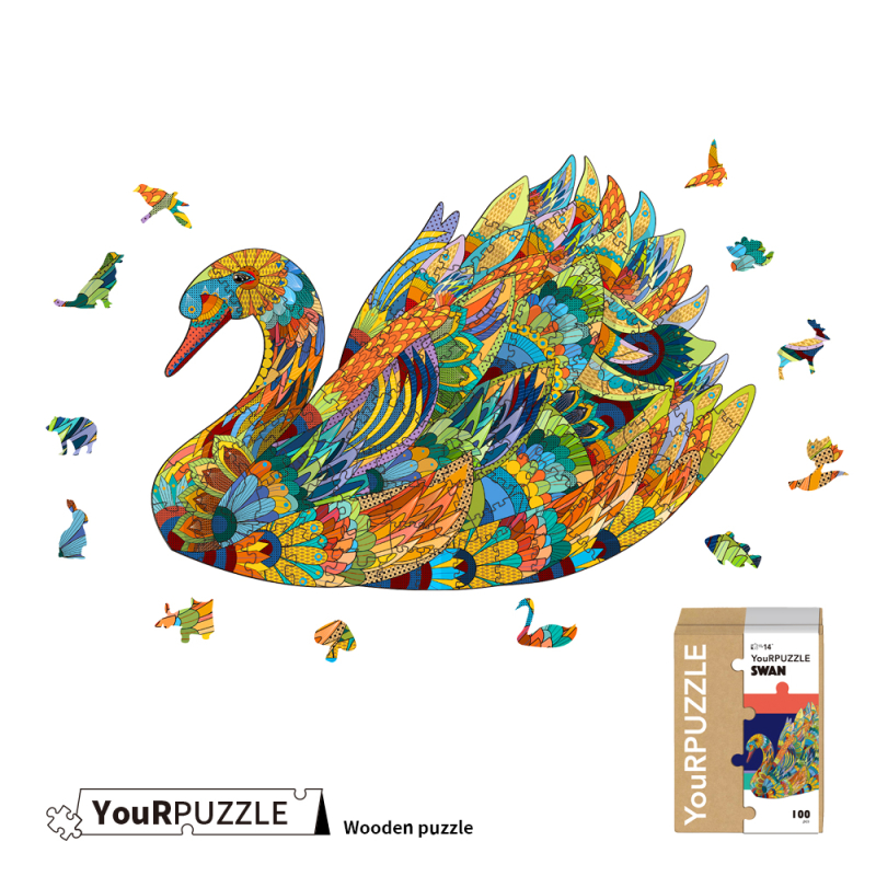 [積木共和國] 【YouRPUZZLE】台灣現貨天鵝拼圖(檢驗合格木質動物拼圖), , large