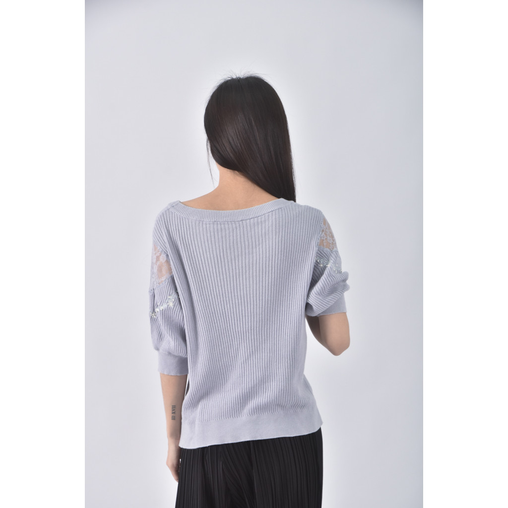 (S) 【金莎私服】五分袖藍色短袖上衣二手衣, , large
