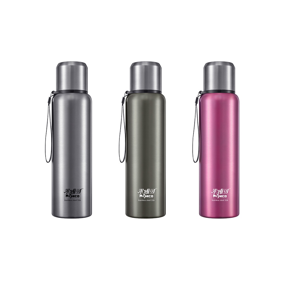 Miyaco 米雅可 Koruto316不銹鋼真空保溫瓶旋蓋保溫杯 鈦灰1200ml-Leidea樂德兒