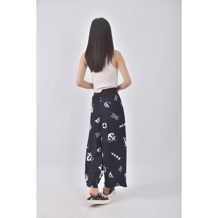 (XL) monospace高腰船錨藍色長褲二手衣, , large