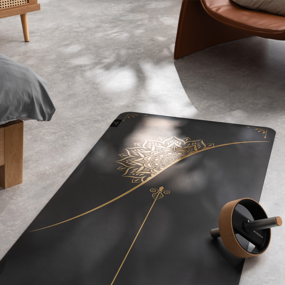 PU Natural Rubber Yoga Mat 5mm (black), , large