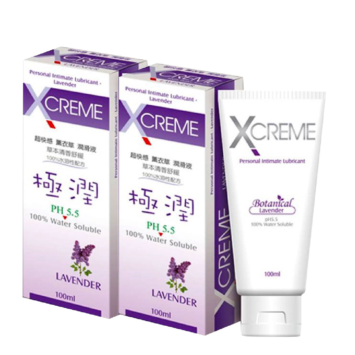 【XCREME超快感】兩瓶薰衣草潤滑液 100ml 草本滋潤精華