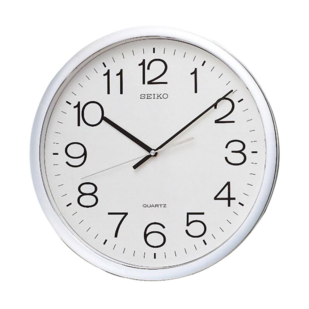 SEIKO 精工 指針式時尚掛鐘 時鐘-銀框 QXA041S, , large