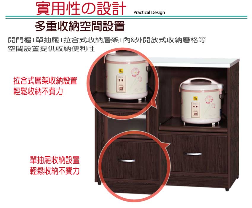 【文創集】 尼爾 環保3尺南亞塑鋼單門單抽餐櫃/收納櫃(客約商品), , large