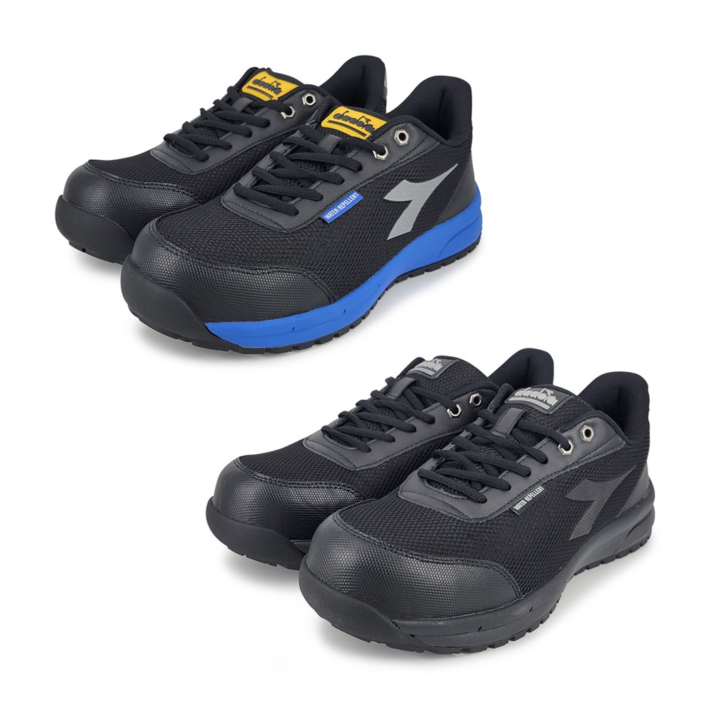 DIADORA迪亞多那 防潑水工作防護鞋 工作鞋 安全鞋 男鞋 MIT台灣製造 防穿刺 反光 抗菌 耐油 防滑 藍 黑, , large