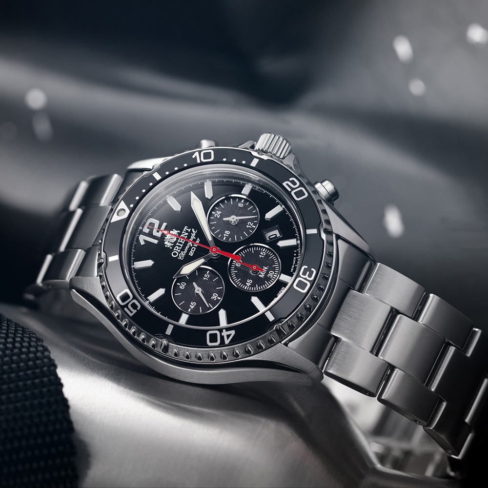 ORIENT 東方錶 Sports 熊貓錶 潛水風格太陽能三眼計時手錶-42.8mm RA-TX0202B, , large