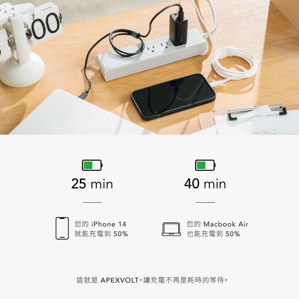 【GC】充滿快樂 65W 三孔GaN氮化鎵充電器 USB-C*2+USB-A*1 快充頭|TYPE-C|手機/筆電充電器, , large