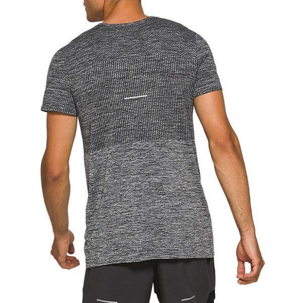 Asics Top 男 短袖 涼感 無縫 運動 訓練 慢跑 反光 柔軟 舒適 灰 [2011A784-001], , large
