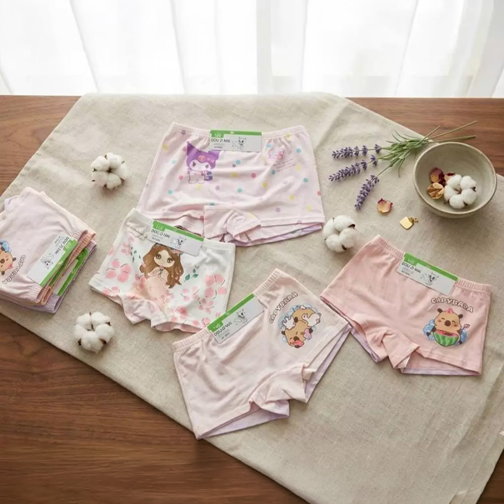 【複製】凱美棉業 | 6件組 隨機出色 精品 彈力萊卡純棉 舒適 透氣 兒童(四角款)內褲 女童純棉內褲, , large