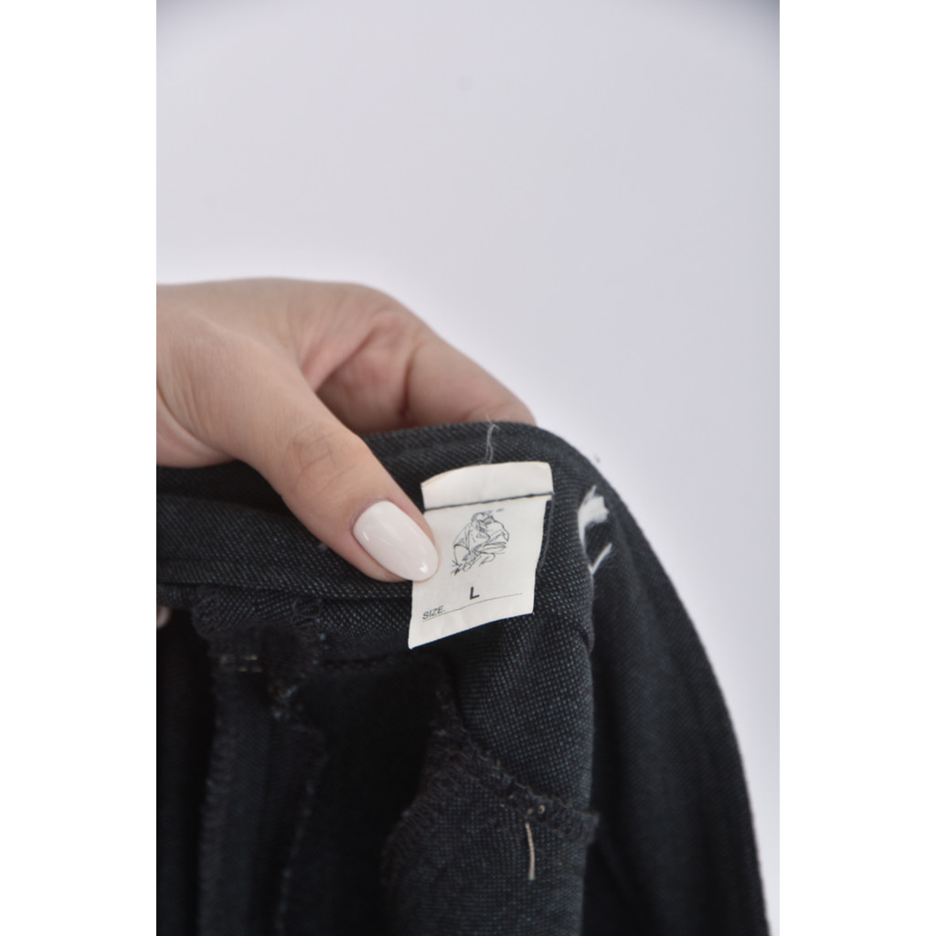 (2XL) 高腰休閒灰色長褲二手衣, , large