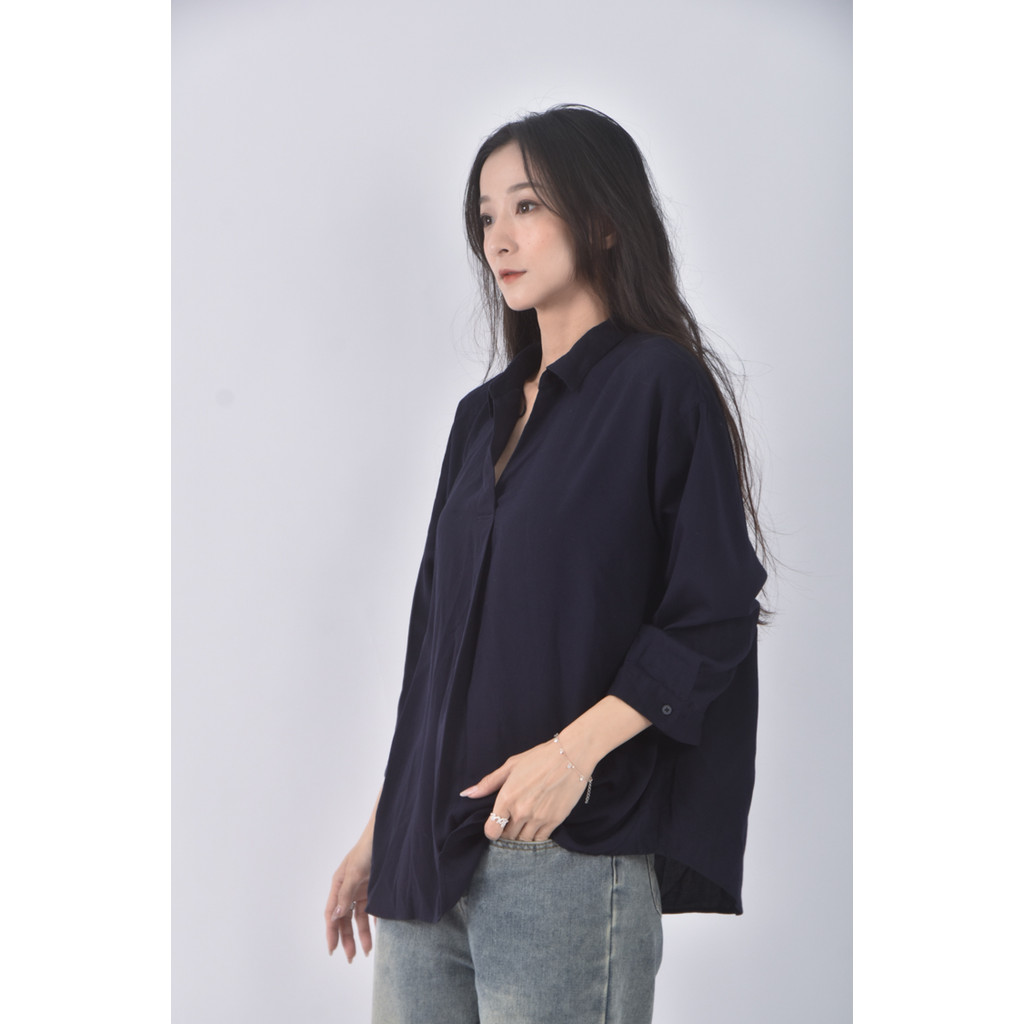 (XL) uniqlo質感藍色長袖上衣二手衣, , large