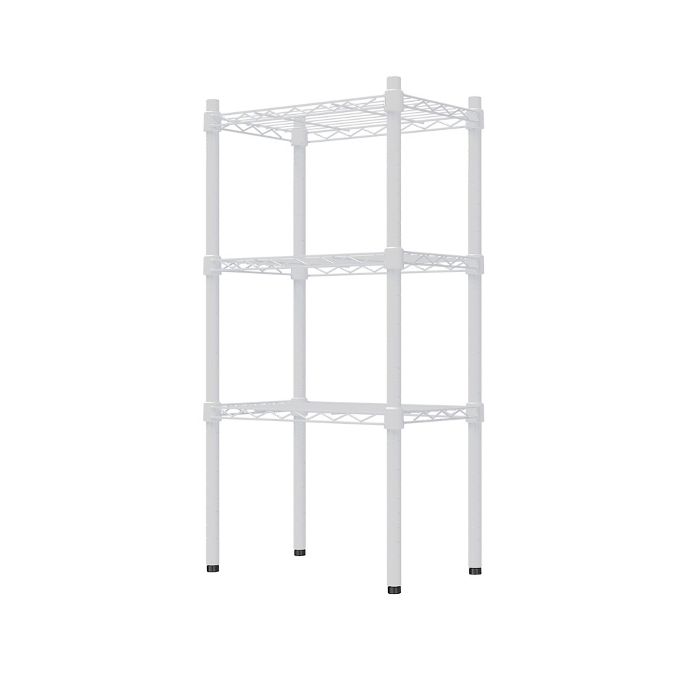 【Y HOUSE】45x30x90cm Lightweight Three-layer Iron Frame Iron Rack - Painted White