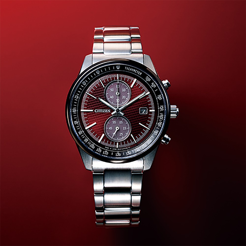 CITIZEN 星辰 東京紅限量版 計時碼錶腕錶 CA7034-96W, , large
