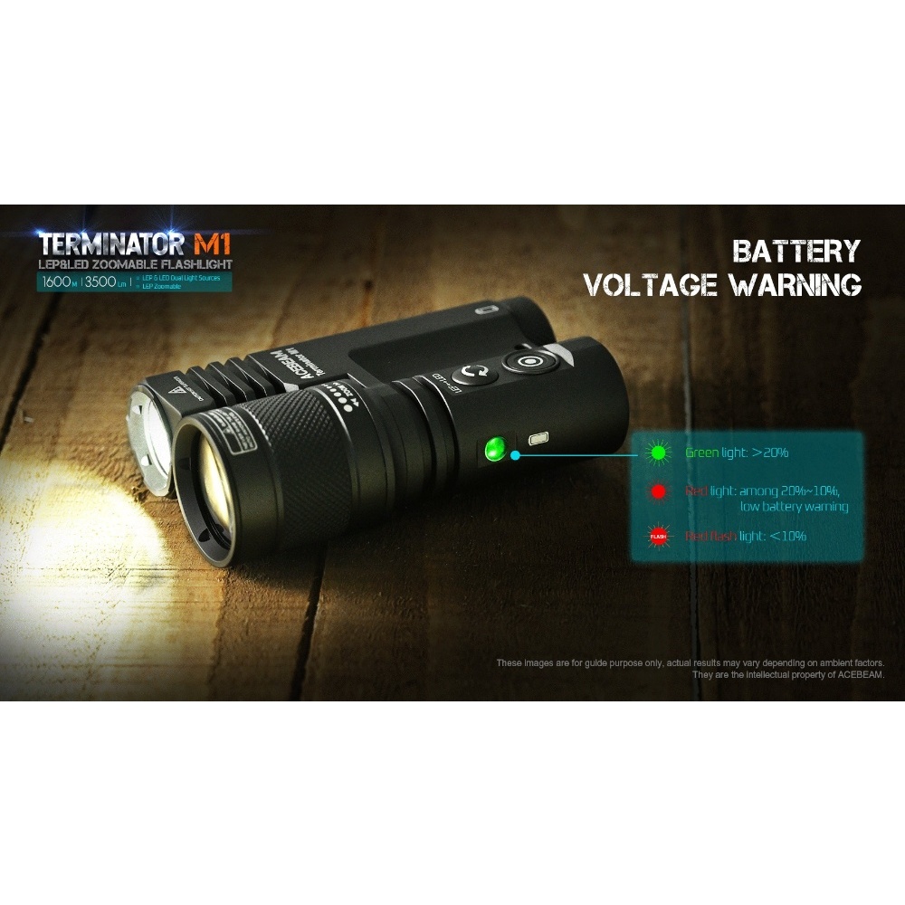 【電筒王】ACEBEAM Terminator M1 3500流明 1600米 雙光源變焦手電筒 LEP/LED一鍵切換, , large