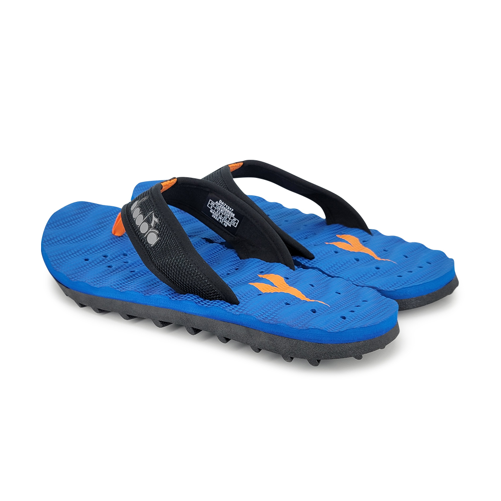 DIADORA迪亞多那 粗曠野人風夾腳拖 人字拖 拖鞋 Q彈 釋壓 耐走 透氣 排水 散熱 耐磨 防滑 黑 藍黃 藍 紅, , large