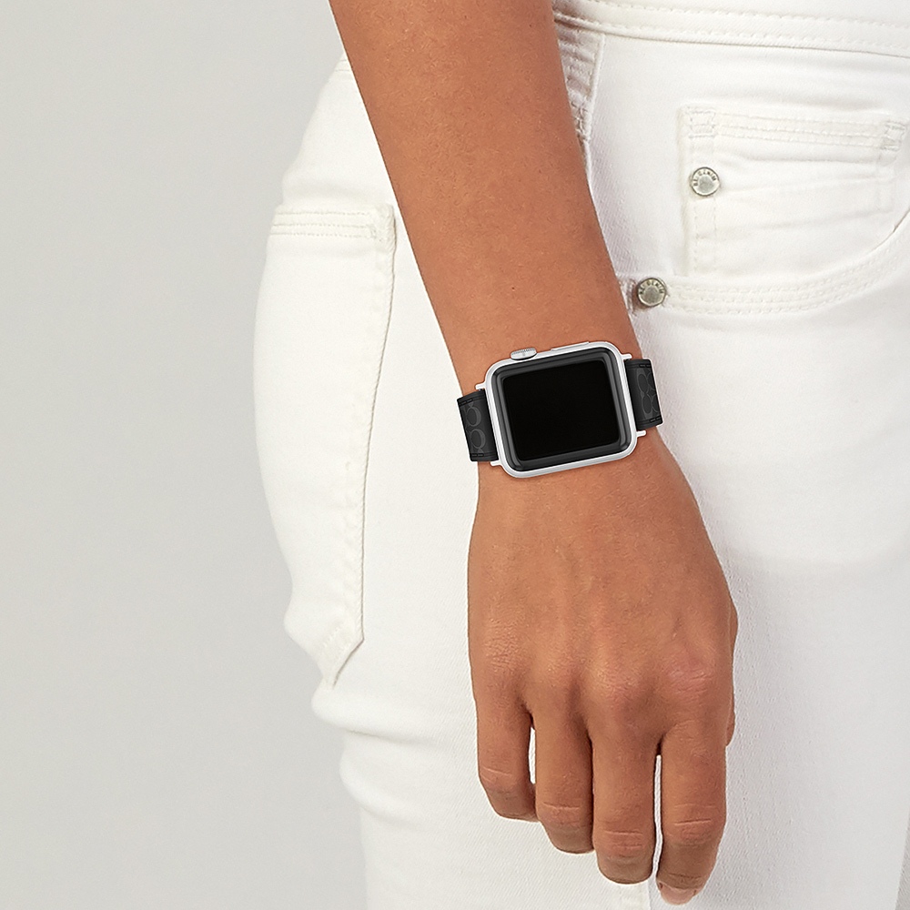 COACH Apple Watch 錶帶 38/40/41mm 適用 矽膠錶帶- 黑色(不含手錶), , large