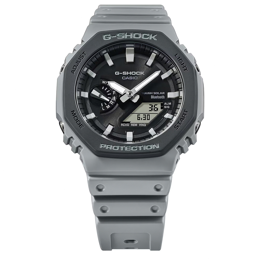 CASIO 卡西歐 G-SHOCK 運動風極簡八角 太陽能電力智慧藍牙手錶 GA-B2100LUU-8A, , large