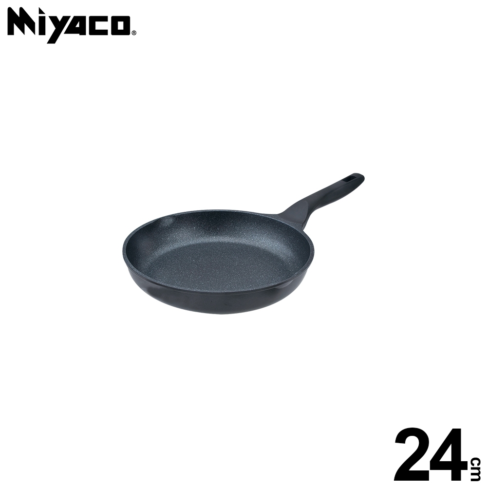 Miyaco 米雅可 礦岩鑄造不沾平底鍋煎鍋IH無蓋 24cm-Leidea樂德兒, , large