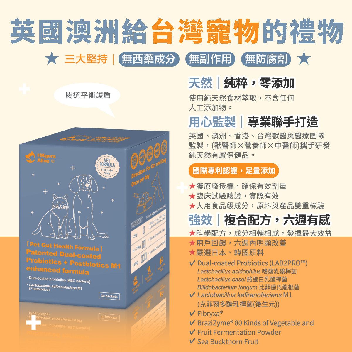 ［營活著］＜全面升級版＞ -【犬貓腸胃】專利包埋益生菌＋後生元M1強化配方, , large
