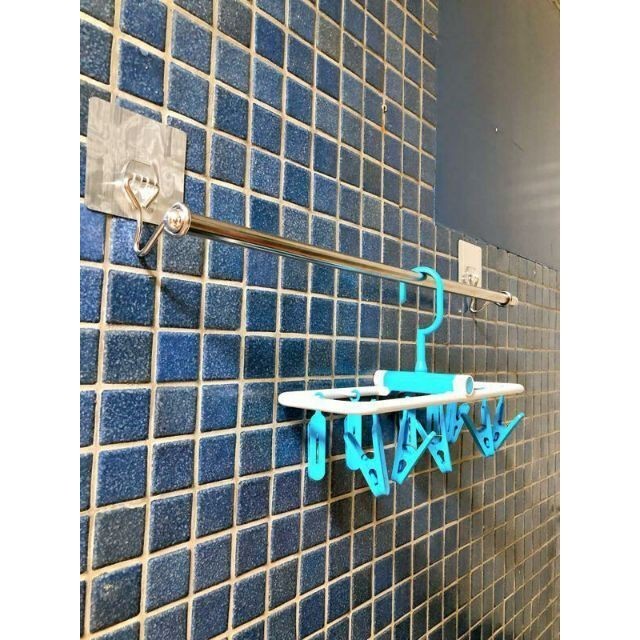 [熊好貼國際]毛巾架 單桿60cm 不繡鋼  凹凸紋路牆面可貼(超黏貼) 不殘膠 無痕掛勾掛鉤 多功能壁掛 舒適家, , large