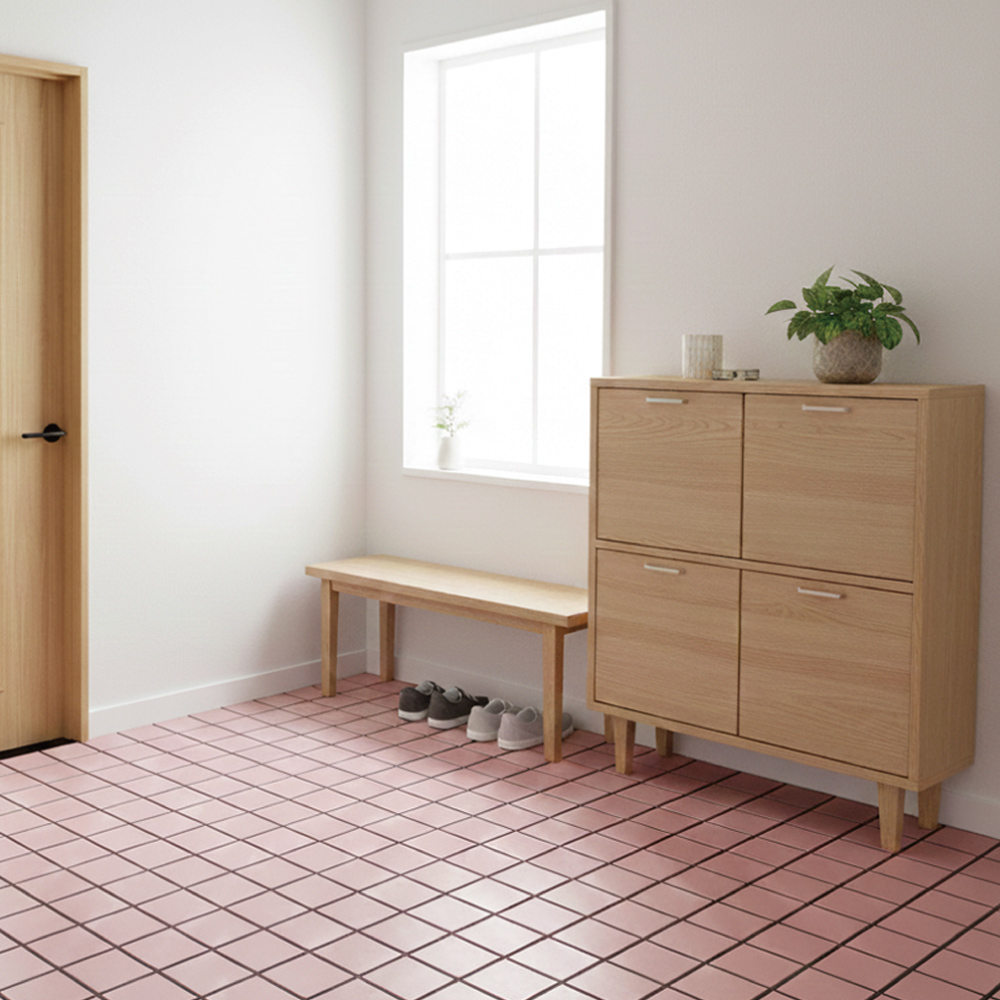 【Monster】B+ Japanese Tile Waterproof Interlocking Floor Mat Single Piece (30x30cm) -Cherry Blossom Pink, , large