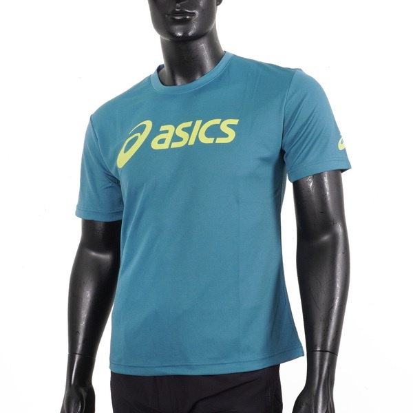 Asics T恤 短袖 吸濕快乾 透氣舒適 輕量柔軟 藍綠 [2033B666-401], , large
