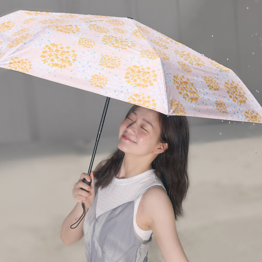 【rento】 防曬黑膠安全自動傘-繡球花, , large