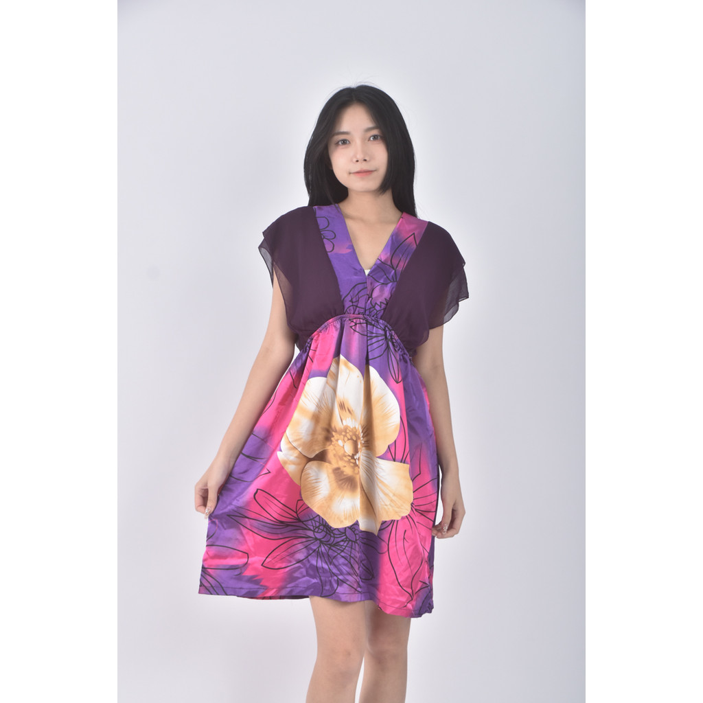 (M) v領紫色洋裝二手衣